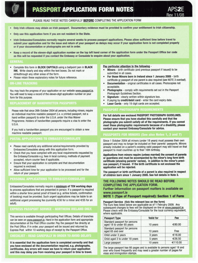 Passport Renewal Form Child Ireland Printable Form 2022