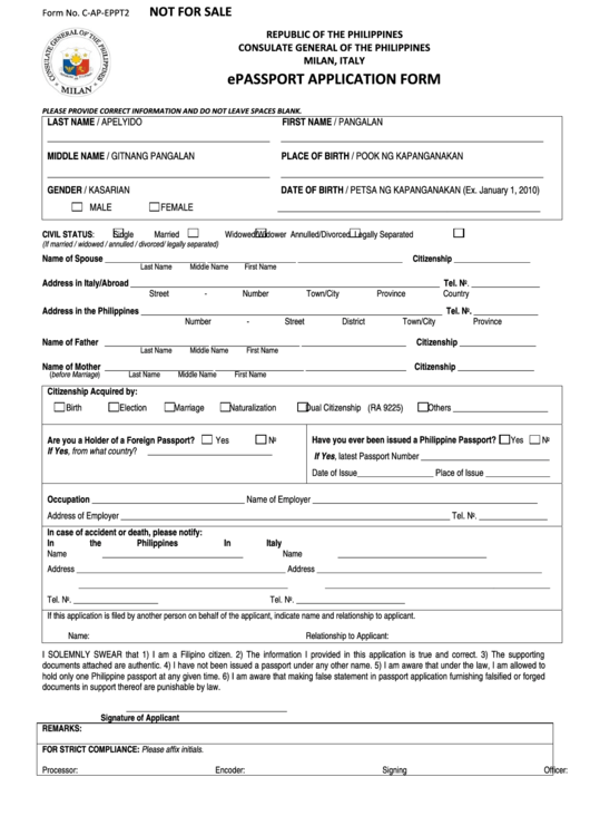 Passport Renewal Form Online Philippines Printable Form 2022