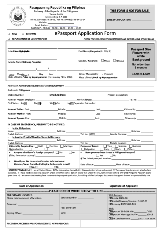 Passport Renewal Form Philippines Pdf Printable Form 2021