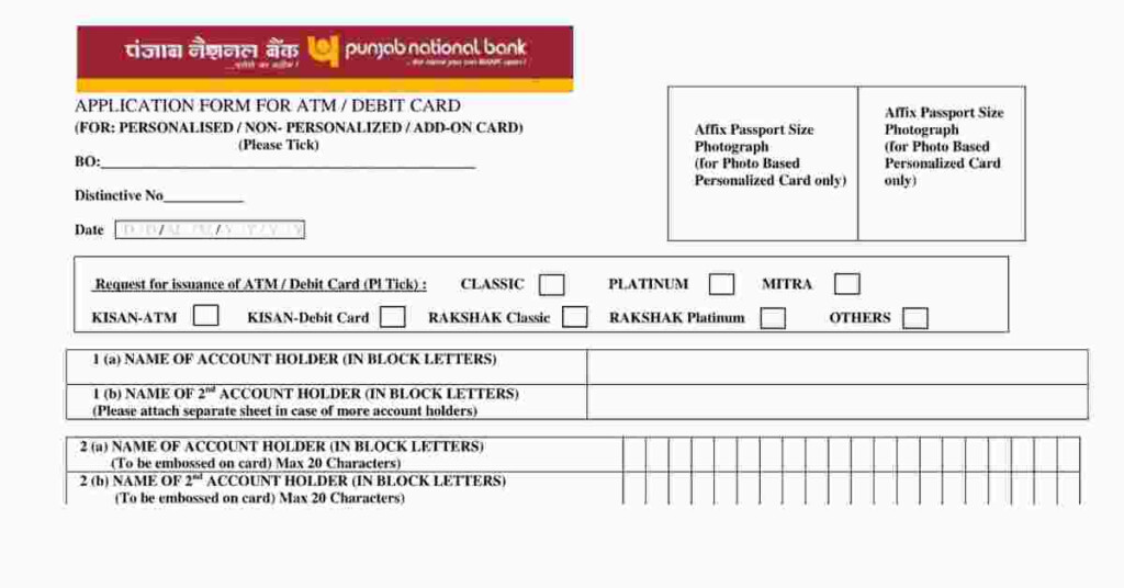  PDF PNB ATM Card Application Form PDF Download MyPDF