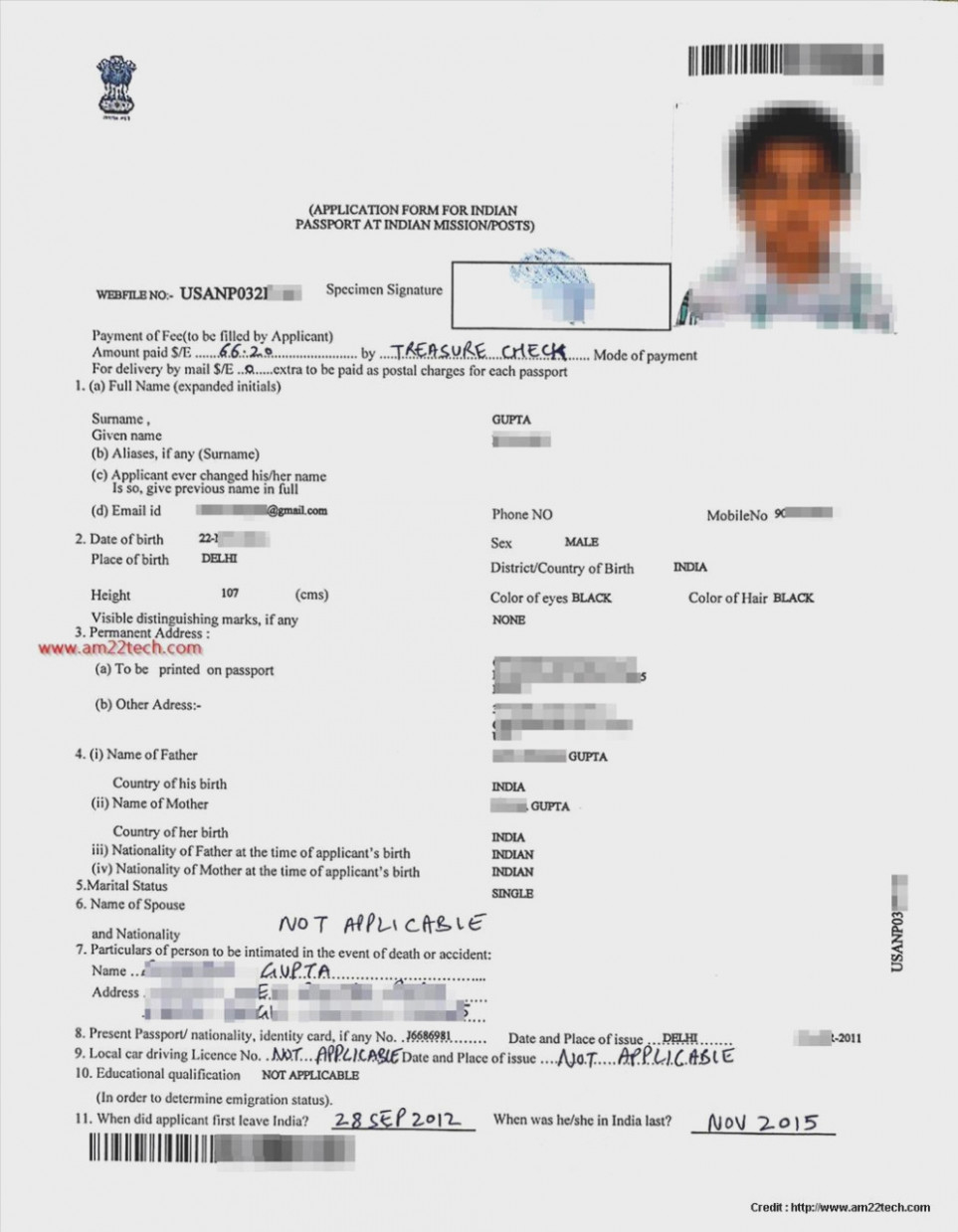 Print Indian Passport Renewal Form Universal Network