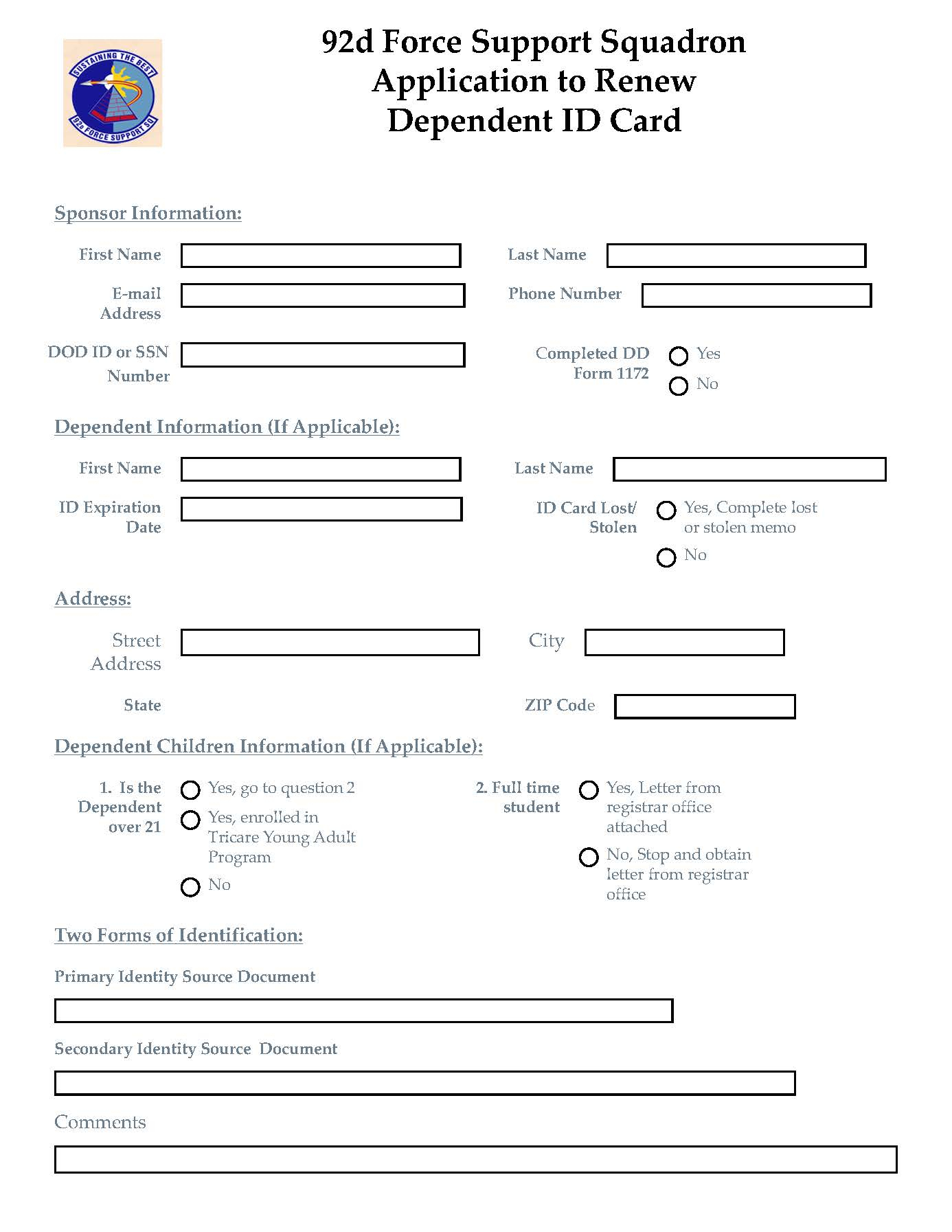 Renew Military Spouse Id Card Online Webcas Renewalform