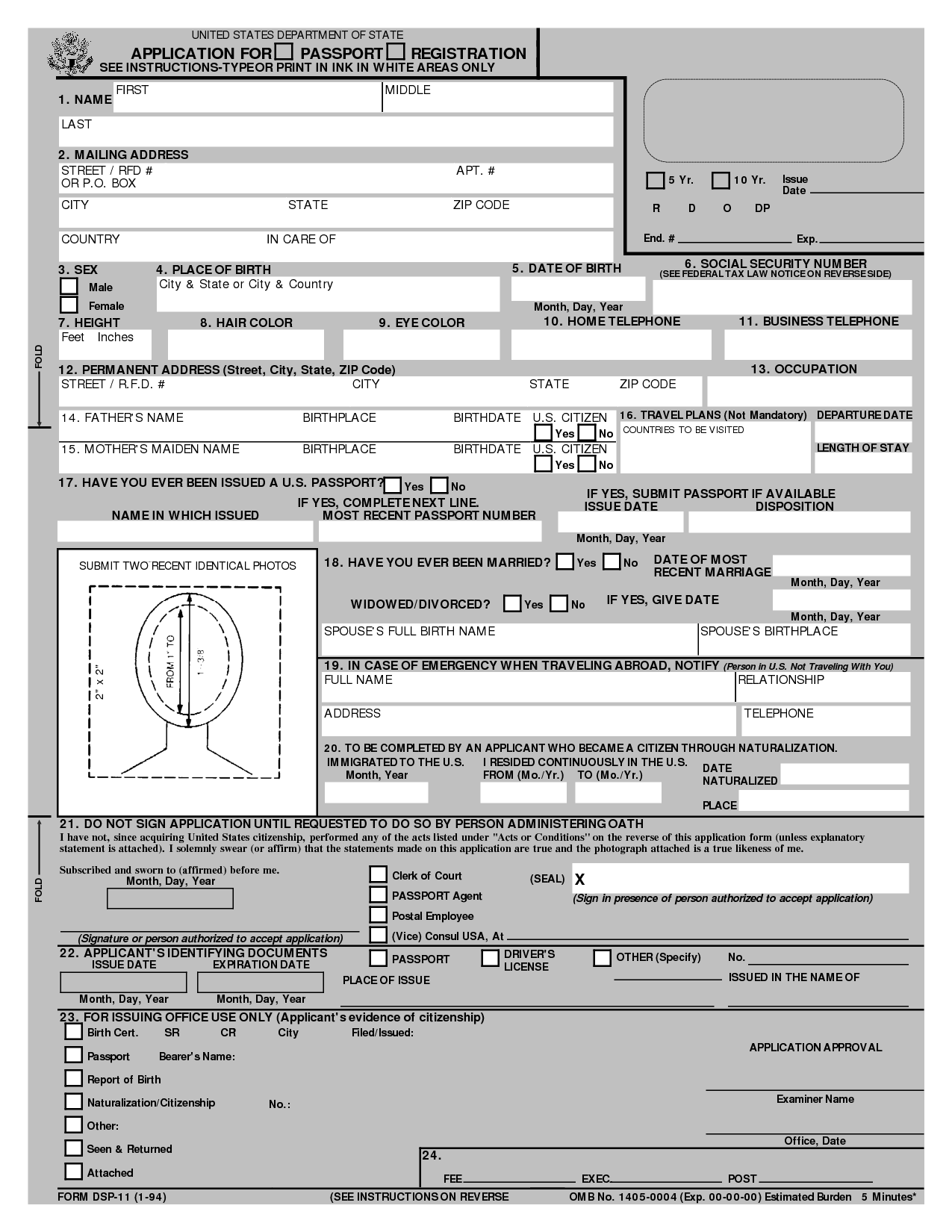 Svg Passport Renewal Form SVGIM