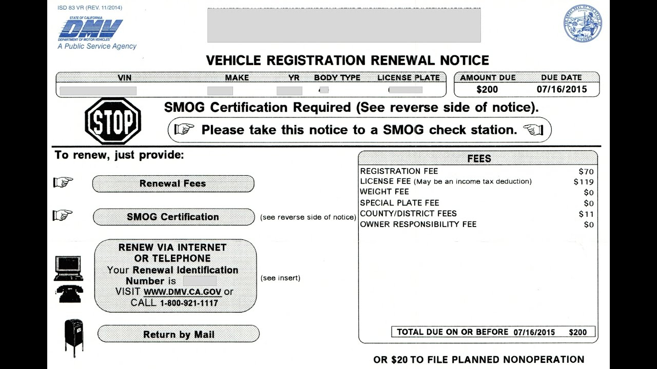 Vehicle Registration Renewal Notice YouTube