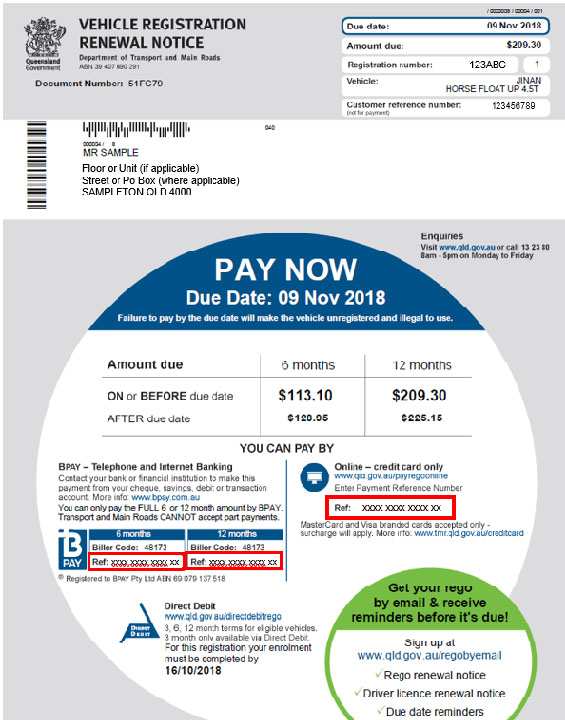 Where To Find Your Payment Reference Number Transport And Motoring 