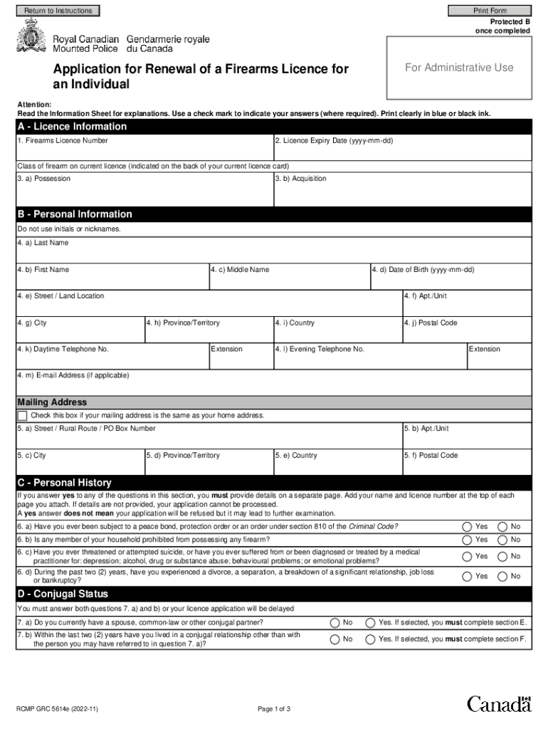 2022 Form Canada RCMP GRC 5614e Fill Online Printable Fillable Blank 