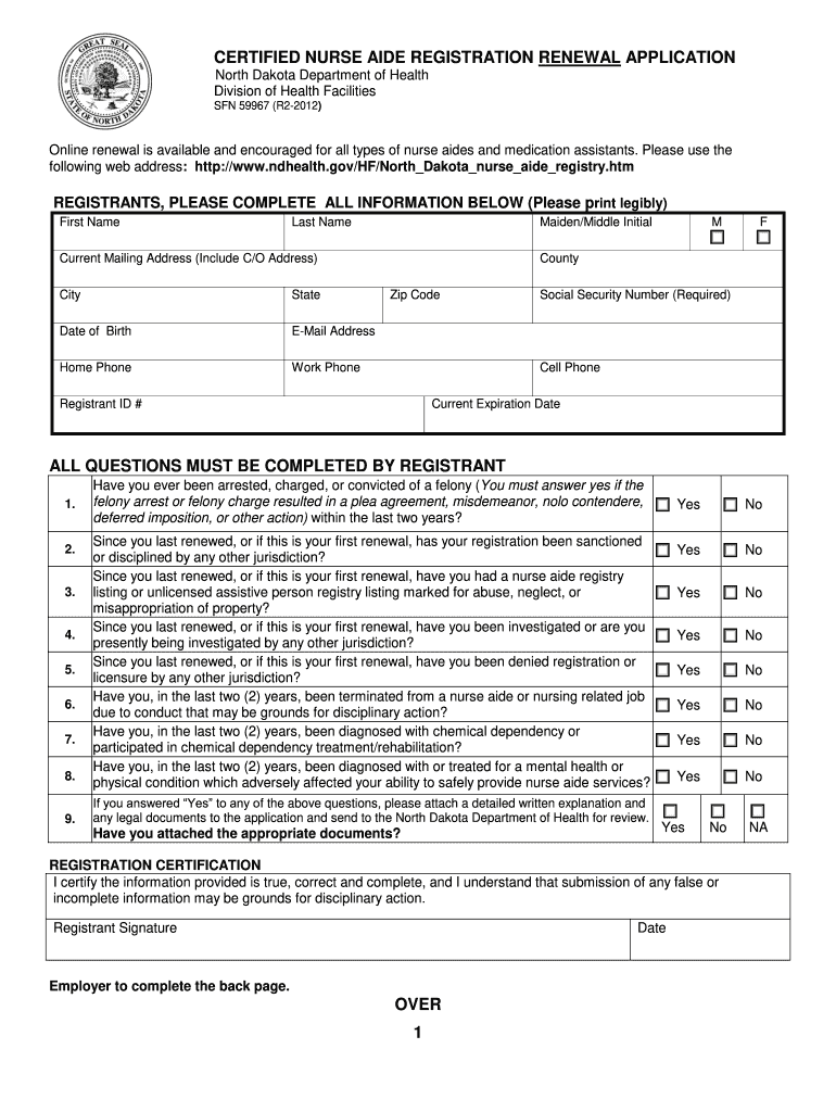 Cna Renewal Application Form Printable Fill Out Sign Online DocHub